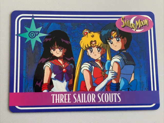 Sailor Moon Three Sailor Scouts Trading Card 28 1995 Bandai Vintage Anime