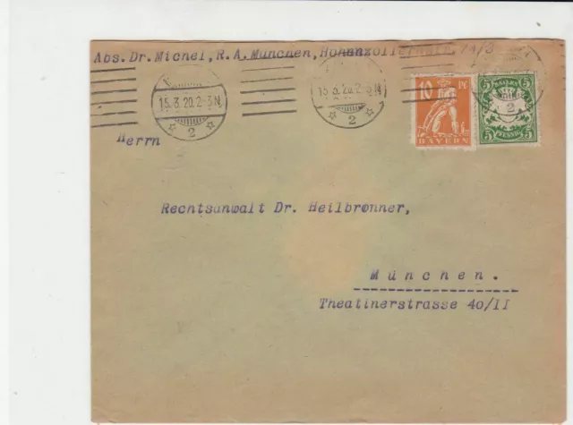 bavaria 1920   stamps cover ref 21295