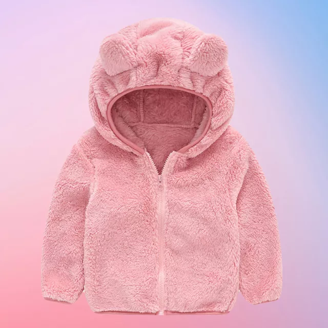 Plush Jacket Thick Lovely Bear Ears Hooded Plush Hoodie Boys Girls