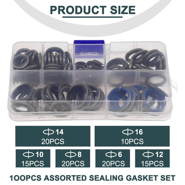 Kit completo riparazione casa e auto set guarnizioni assortite 100 pz e 245 pz