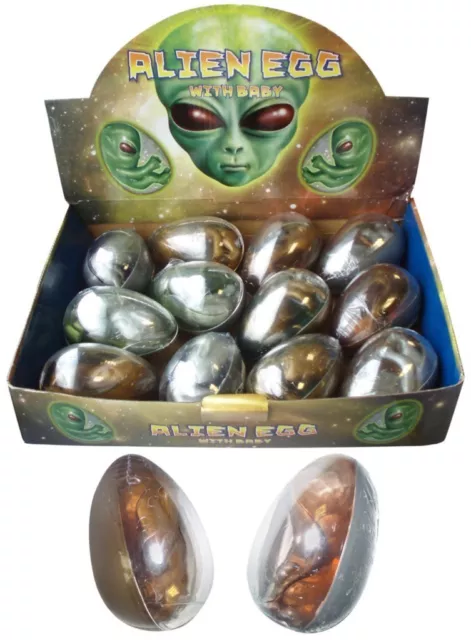 4 x Large Space Alien Eggs Baby Embryo in Goo Slime Party Bag Filler Toy N14 100