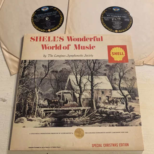 Shell Oil Shell’s Wonderful World Of Music 2 X LP Mono Christmas Holiday GF VG+!