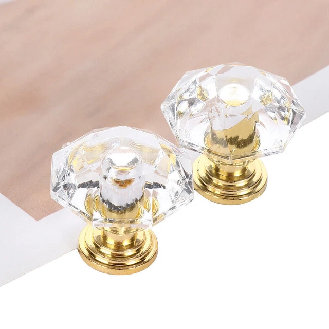 Perillas de cristal acrílico para cajón de armario, Pomo de puerta con forma de