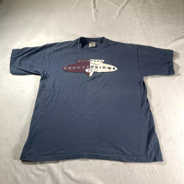 Vintage Prairie Mountain Shirt Mens Extra Large Blue Tee Colorado Breckenridge