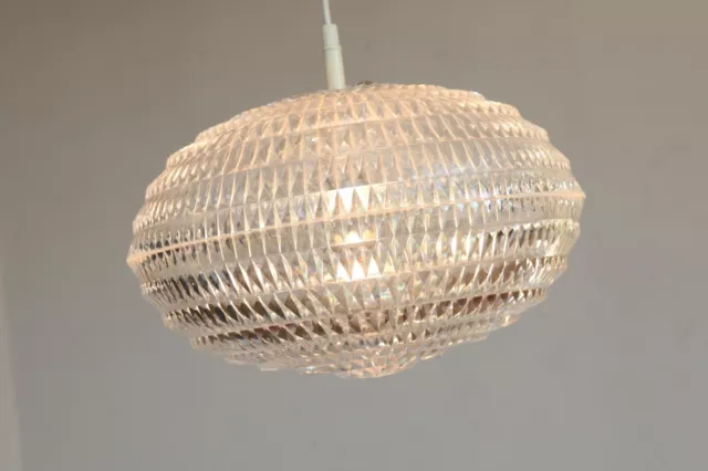 1 x   60er 70er  oval  Lamp Kunststoff  klar Lampe  Panton ära