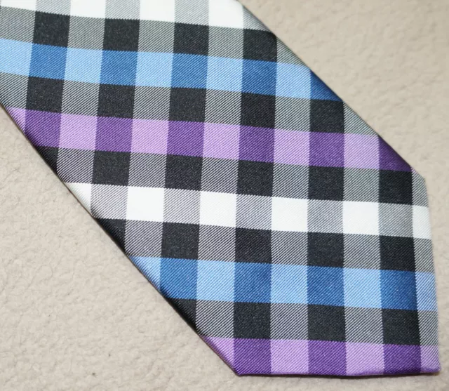 Express Purple Check NEW Silk Tie – Men Skinny Necktie NWT 2