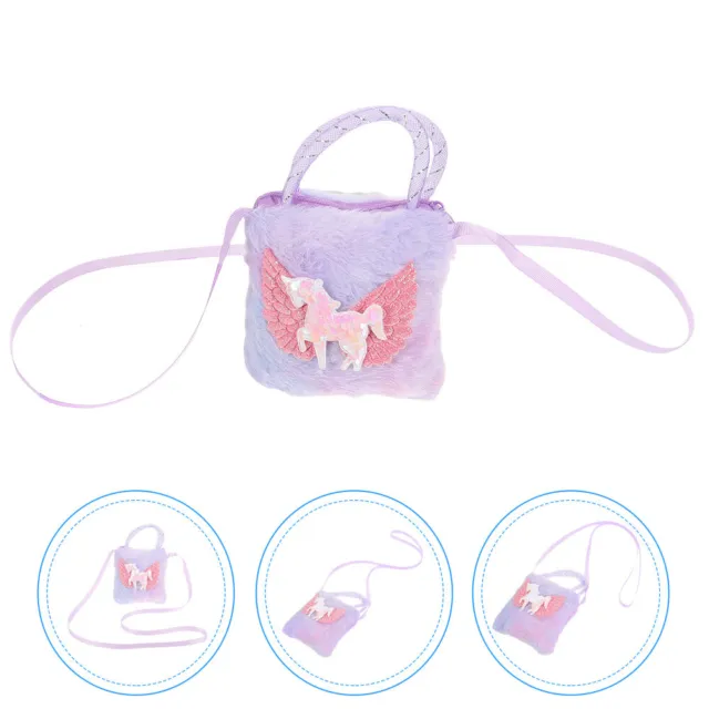 Unicorn Wallet Cartoon Plush Shoulder Bag Cute Sling Coin Purse