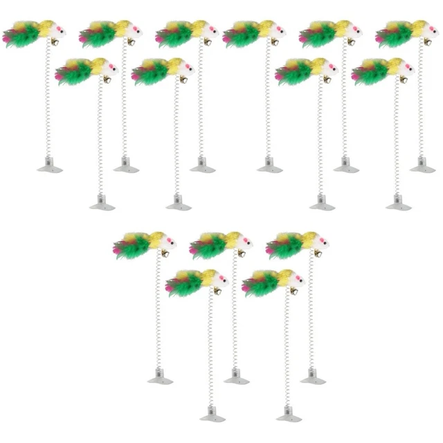 5pcs Cat Toy Cat Spring Toy Stuffed Cat Toy Cat Exercise Toys Flying Cat Toy