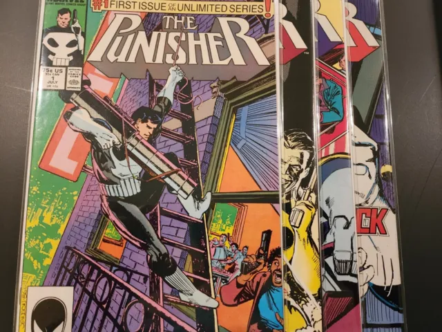 The Punisher Lot Issues #1, #2, #3  and 5 Comic Book 1987 Marvel KEY Lot