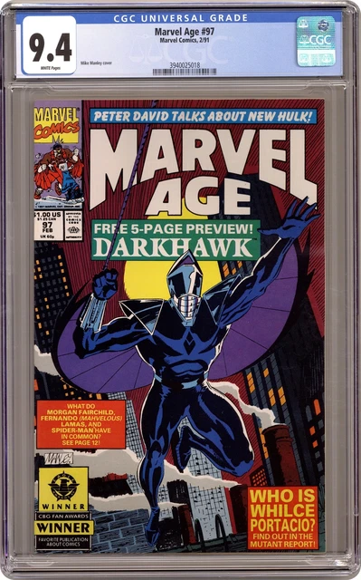 Marvel Age #97 CGC 9.4 1991 3940025018 1st app. Darkhawk