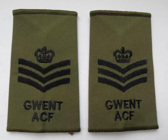 GWENT ARMY CADET Force Sergeant Rank Slides ACF EUR 4,13 - PicClick FR