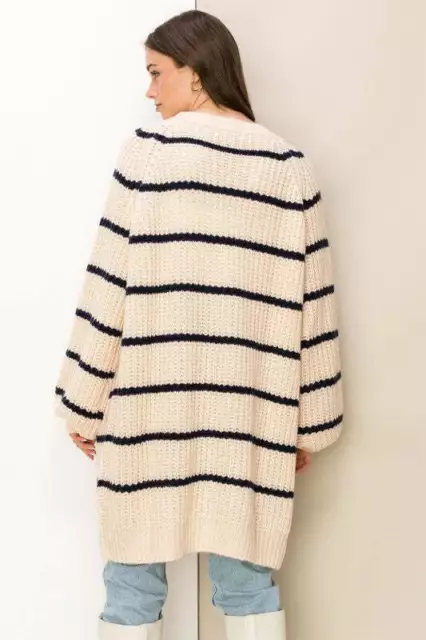 HYFVE Made for Style Oversized Striped Sweater Cardigan 3