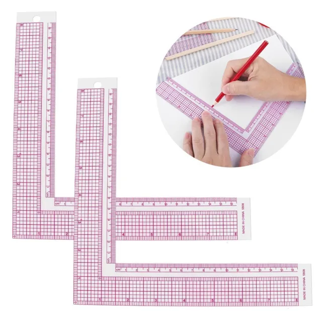 Regla cuadrada de plástico transparente para coser y elaborar precisa y práctica