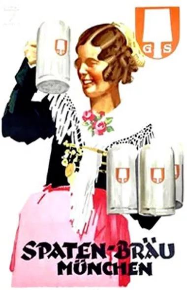 Nice Vintage German Beer Poster "Spaten-Brau Munich"