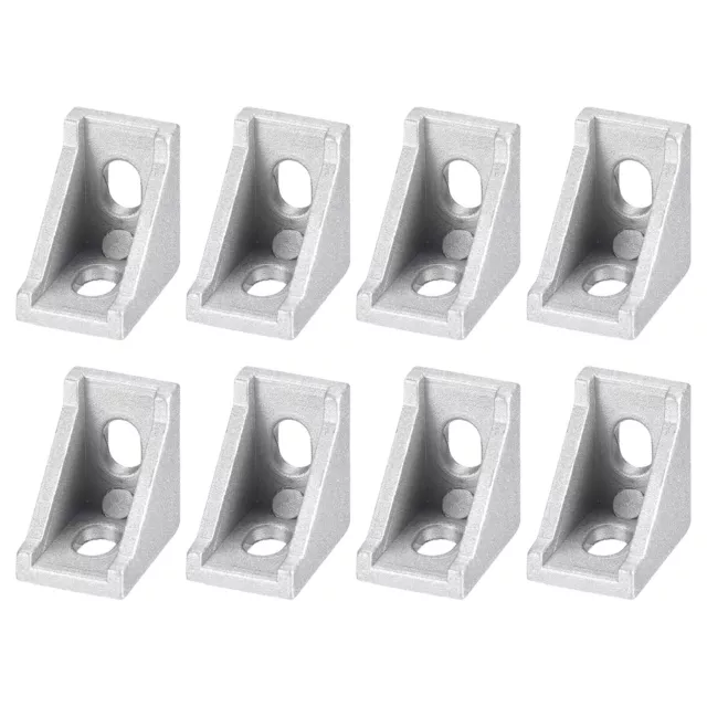 8Pcs Inside Corner Bracket Gusset 28x28x20mm 2028 Angle Connectors Silver