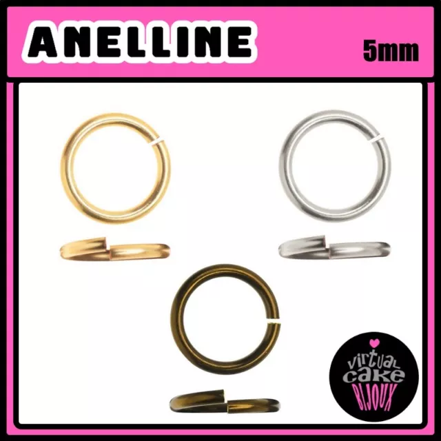 100pz ANELLINE APRIBILI 5mm minuteria bigiotteria componenti materiale faidate