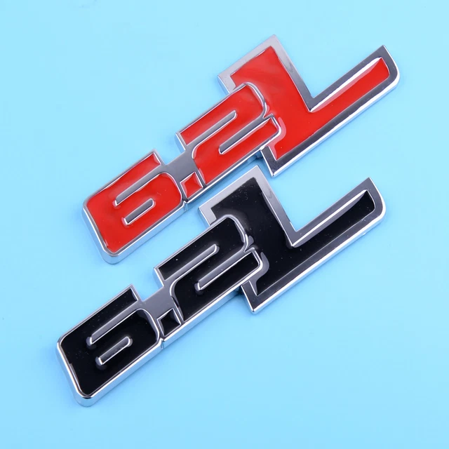 Black Red 6.2L Emblem Badge Set – Fender Side & Trunk Rear Decal For Chevy/GMC