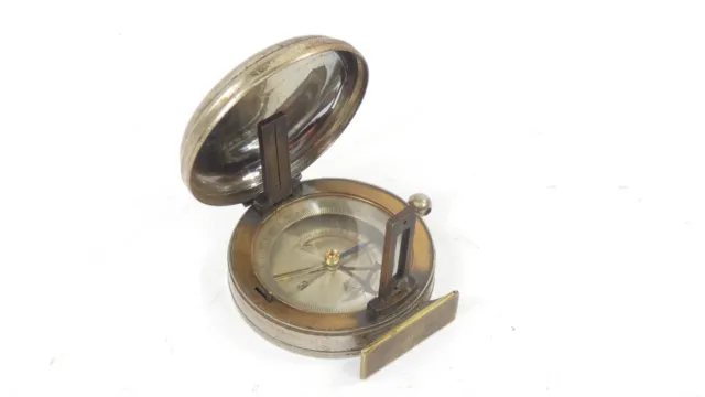 Antigua brújula de bolsillo de finales del siglo XIX Kompass compass
