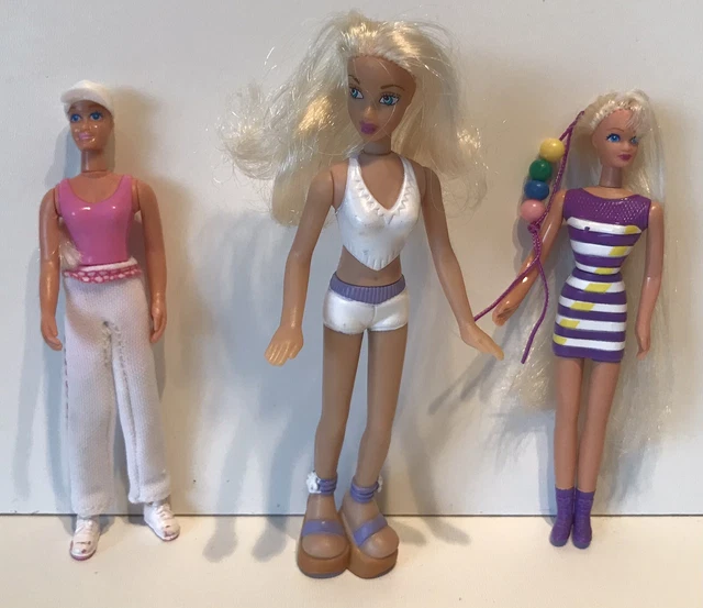 Lot De 3 Mini Poupées Barbie McDonald USA - Environ 10 Cm, Occasion