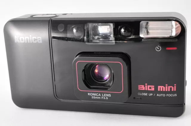 [Near MINT]Konica Big Mini A4 Black Point & Shoot 35mm Film Camera JAPAN #31