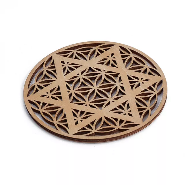 Meditation Crystal Grid Sacred Wooden Healing Board Heat Wood insulation padng