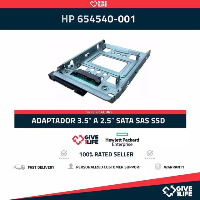 ADAPTATEUR 3.5″ vers 2.5″ SATA SAS SSD Nouveau HP DELL .. 654540-001