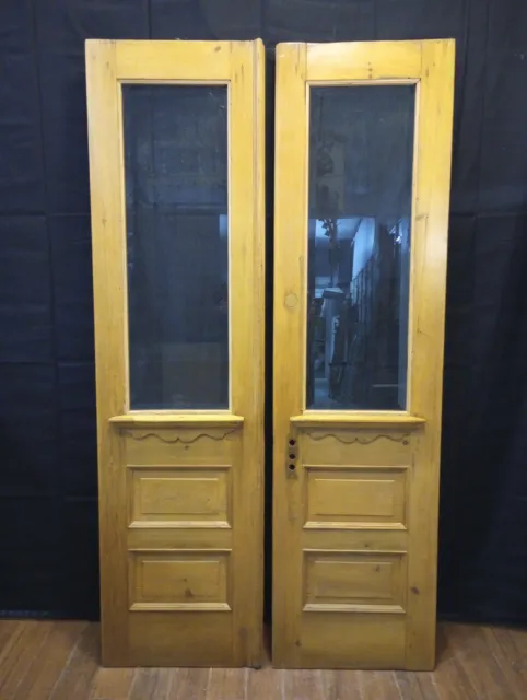 Pair of 3/4 Beveled Glass Interior Doors with Raised Panels  21 3/4" x 82"