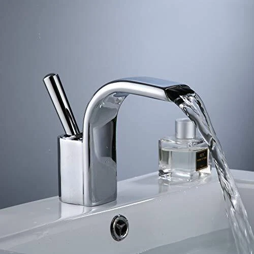 Wasserfallbecken Mischer Wasserhahn, Einzelhebel Garderobe Warm- und Kaltwasser 5