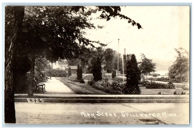 c1940's Park Scene Stillwater Minnesota MN RPPC Photo Vintage Postcard
