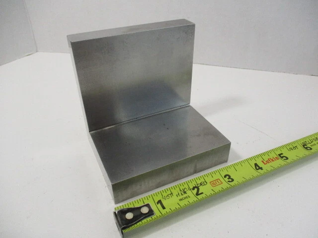 3-1/2" x 3-1/2" x 3" Angle Plate, Block, Fixture, Hardened Ground, Bright, EC