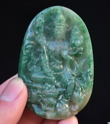 naturel chinois de 2.6 "découpant l'amulette de pendentif de déesse de Guanyin