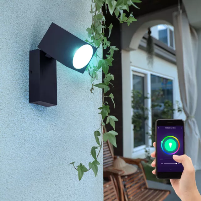 Smart RGB LED Mur Extérieur Lampe Dimmable Google Alexa Jardin Cour Spot Mobile