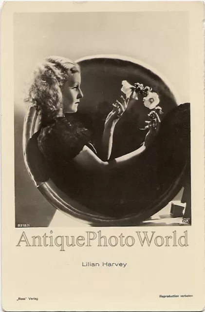 Lilian Harvey w flower movie star antique art photo pc