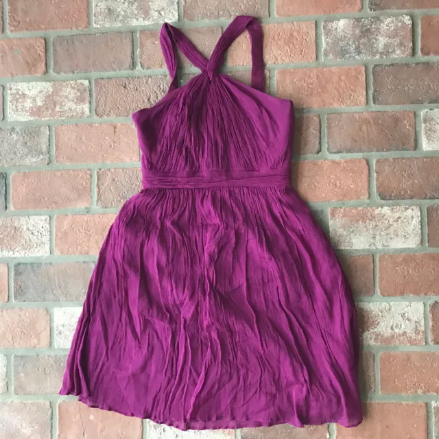 J Crew Beautiful Summer Chiffon Purple Dress Women's See Measurements in photos