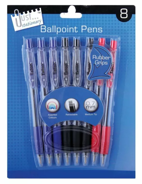 RETRACTABLE BALLPOINT PENS Blue Black Ball Point Biros School Office Writing