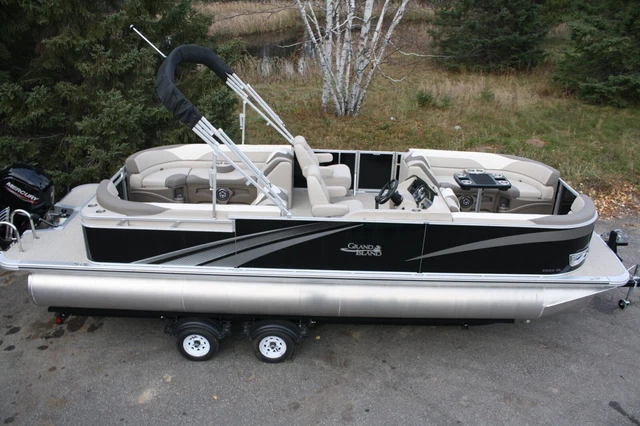 New 26  two tube pontoon boat with 115 hp and trailer