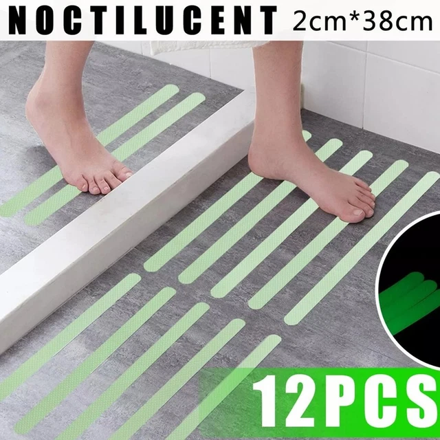 12x tappetino vasca da bagno luminoso antiscivolo ad alta resistenza per sicurezza