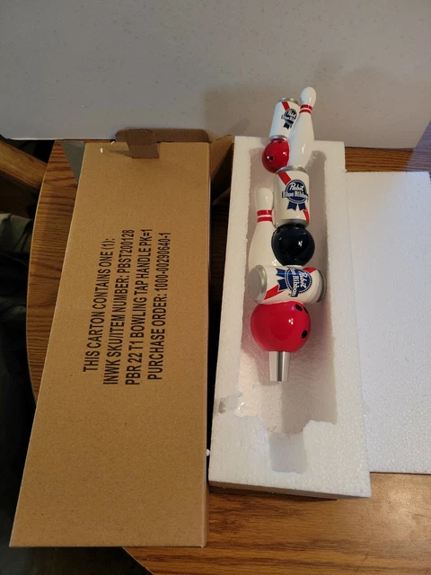 Pabst beer cans bowling balls & pins tap handle bar pub game room PBR NEW