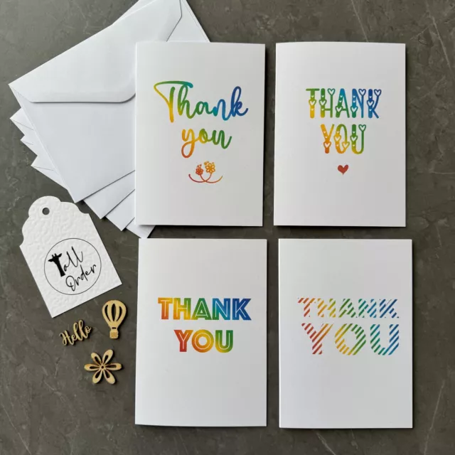Thank You Card Pack, Set of 4 Thank You Cards, for teacher, for gift, for NHS