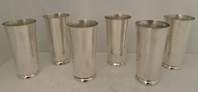 Mexican William Spratling Set 6 Sterling Tall Cocktail Mint Julep Cups No Mono