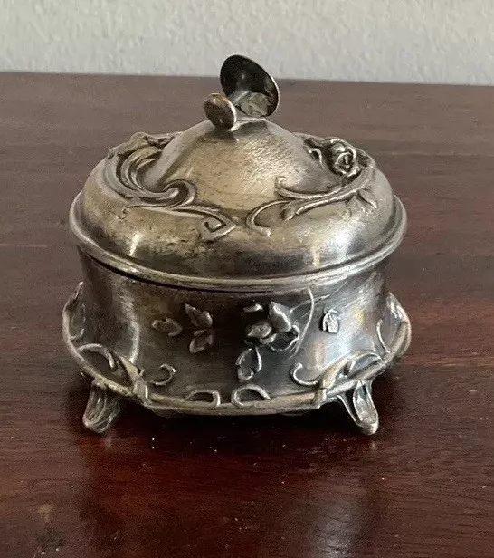 Gorgeous Vintage Casket Trinket Jewelry Box Metal W.B. Mfg. Co