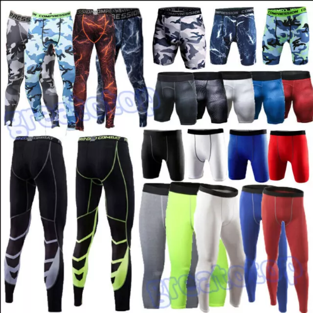 Men Activewear Compression Base Layer Leggings Bottom Shorts PantsTrouser SportЙ