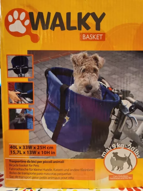 Walky Basket Pet Dog Bicycle Basket & Carrier MAX 15lbs - 7kg DOGS or Cats BNIB