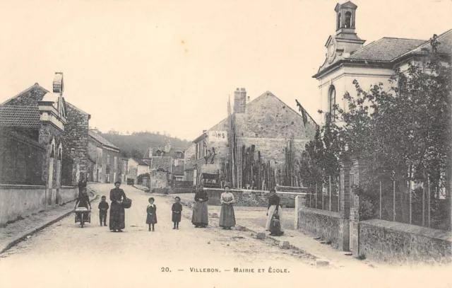 Cpa 91 Villebon Mairie Et Ecole