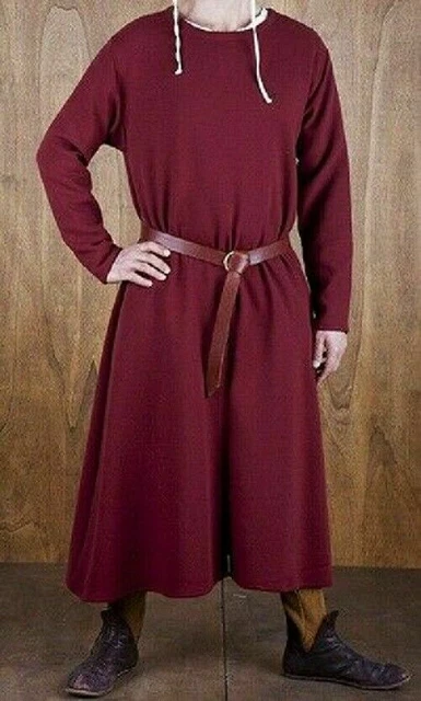 Tunique Médiévale Manches Longues Devant & Dos Ouvert Renaissance Costume LARP