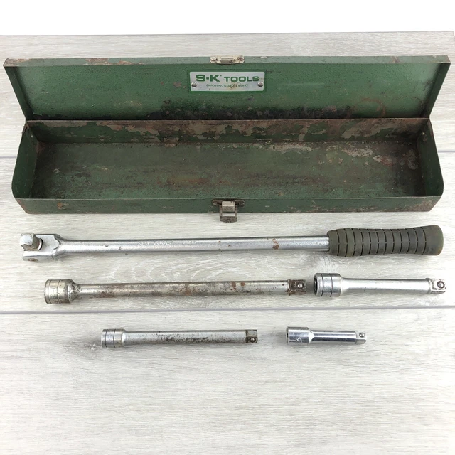 S-K 41653 1/2" Breaker Bar 17” Long Soft Handle & 4 Extension LOT MADE IN USA SK S-K 41653 1/2" Breaker Bar 17” Long Soft Handle & 4 Extension LOT MADE IN USA SK