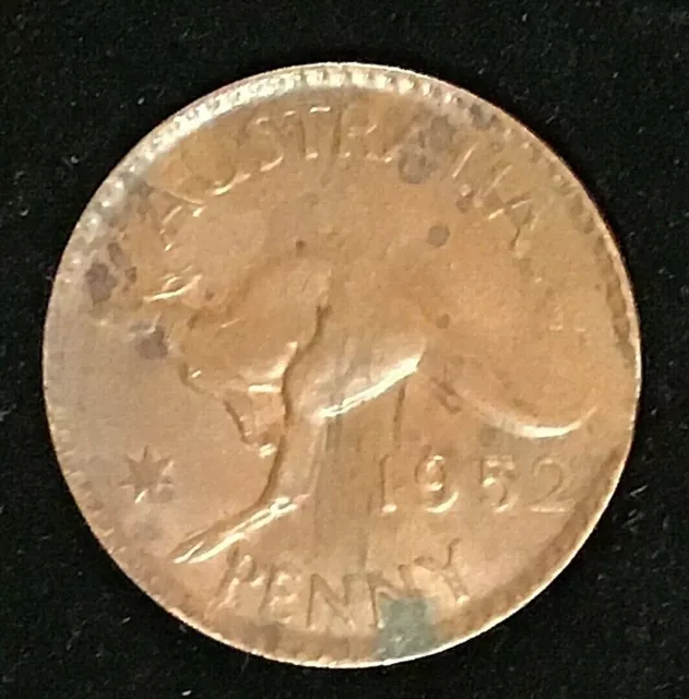1952 Penny Melbourne Mint Clipped Planchet Error