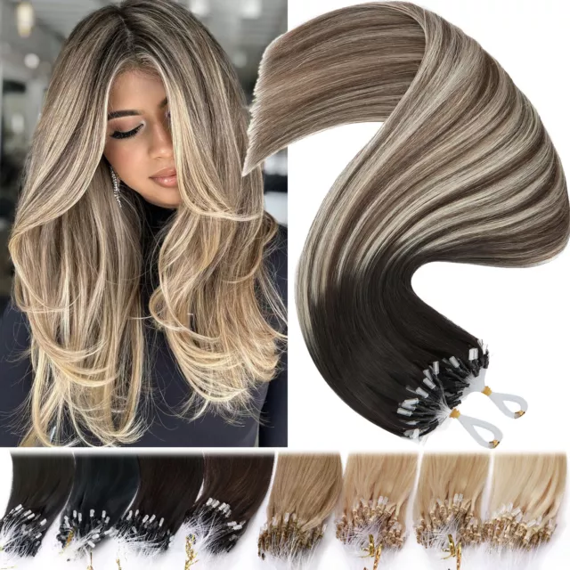 Micro-Ring Nano Ring Remy Echthaar Easy Loop Extensions Haarverlängerung 1G 0.5G