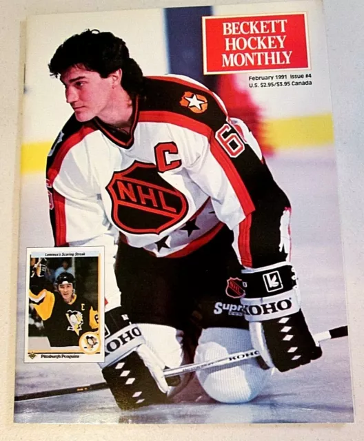 Vintage Mario Lemieux Beckett Hockey Monthly February 1991, Issue 4