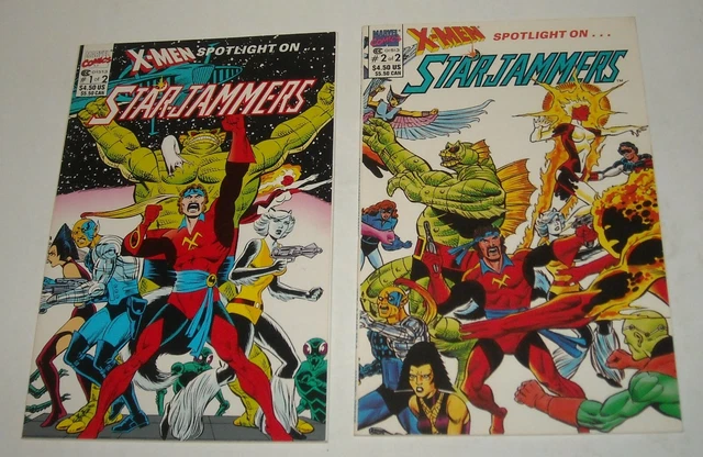 X MEN SPOTLIGHT on STARJAMMERS COMPLETE 2 ISSUES SET MARVEL COMICS 1990
